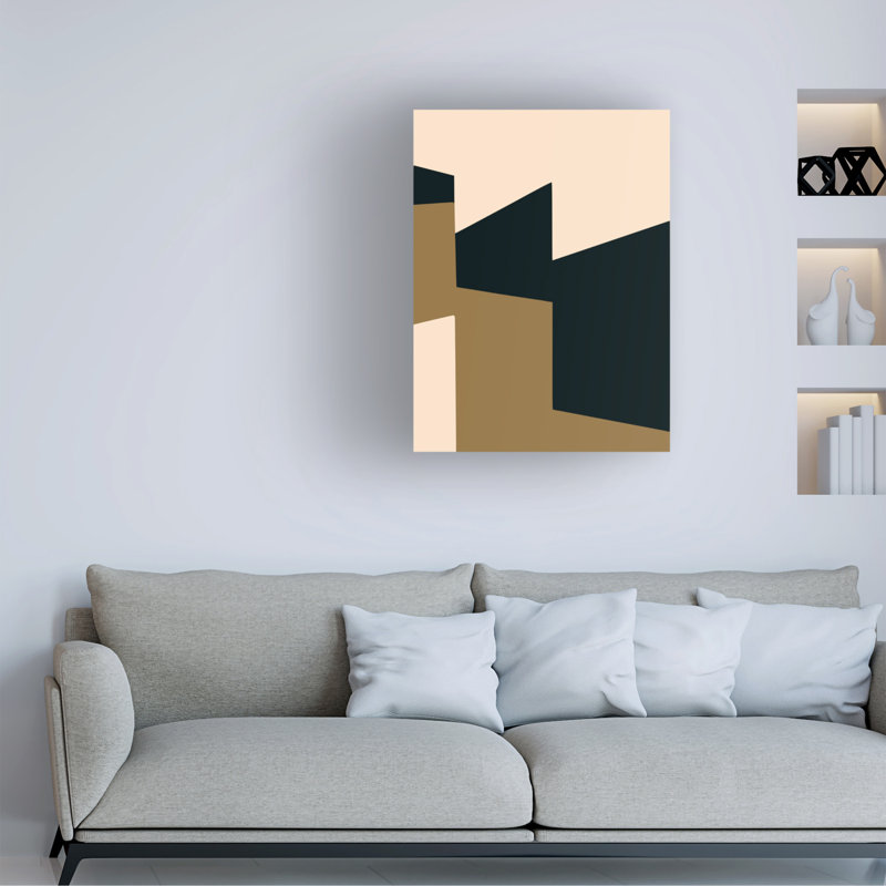 Art sur toile, paysage abstrait, petit dogue bolologien, H 19 po x l 14 po