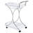 Allen White And Chrome 2-Tier Glass Shelf Metal Bar Cart-1613340222