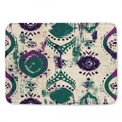 Tapis de bain bohémien à motif abstrait