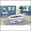 Table de canapé blanche de style contemporain avec finition ultrabrillante et structure chromée pour une vie moderne