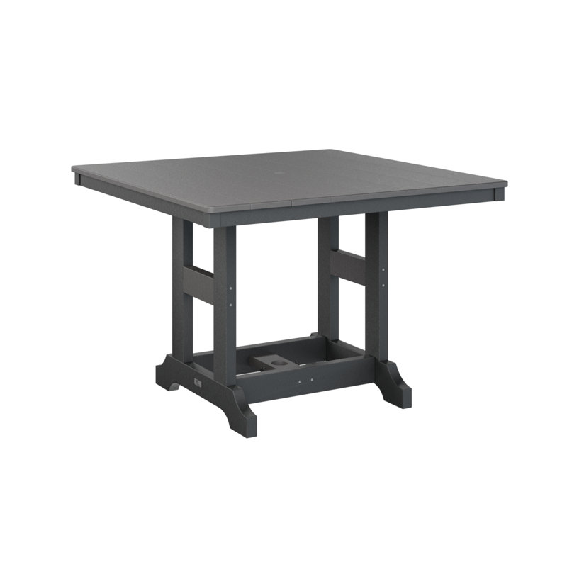 Table de bar carrée 44 po Berlin Gardens Garden Classic, Gris fumée, Noir