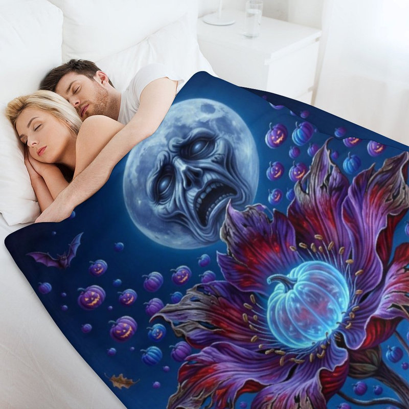 Jeté en flanelle de luxe Citrouille rougeoyante, 30 po x 40 po