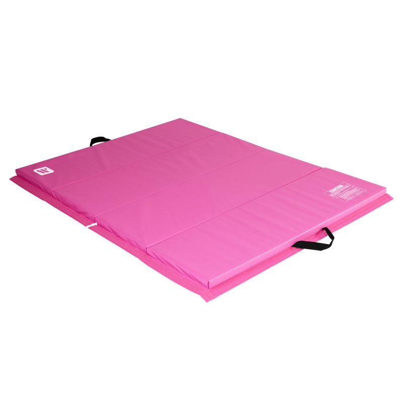 Pink 4' x 6' Vinyl Folding Exercise Mat