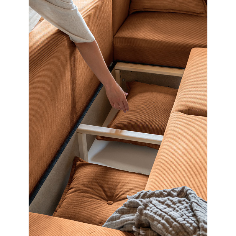 Lazy Lukka 4 Seater Corner Sofa , Orange