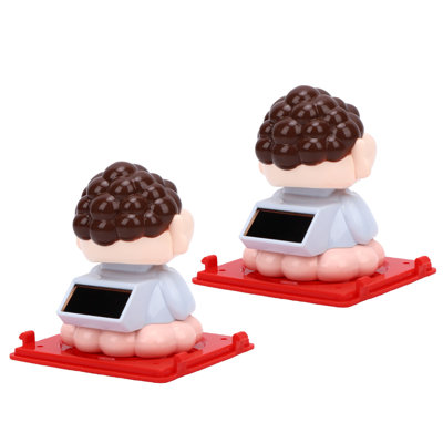 2 pièces Figurine à énergie solaire avec tête à secousse automatique pour voiture de bureau à domicile