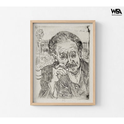 Dr Gachet par Vincent Van Gogh, reproduction de peintures classiques, reproduction de Portraits célèbres, portrait noir et blanc, art mural croquis, croquis de Van Gogh