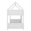 Lit superposé simple au-dessus d'un lit simple, structure de style chalet avec toit à baldaquin-176089828