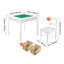 Ensemble de table d'activité pour enfants et 2 chaises, ensemble de table de jeu à deux faces Blocks, table de tout-petit et chaise avec rangement pour enfants de 3 ans et plus, grand espace de rangement, cadeau pour garçons et filles, blanc