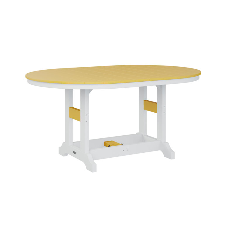Table de salle à manger Berlin, Jaune soleil levant, H 30,87 po x l 64 po x P 44 po