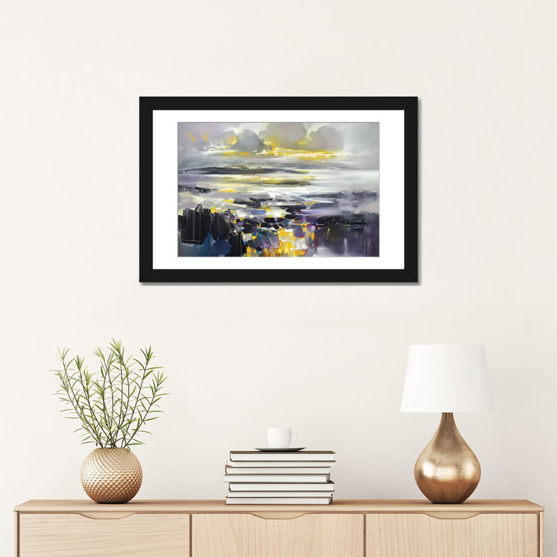 «Matter III», reproduction sur toile, Papier d'art encadré noir, Blanc, H 24 po x l 32 po x P 1 po