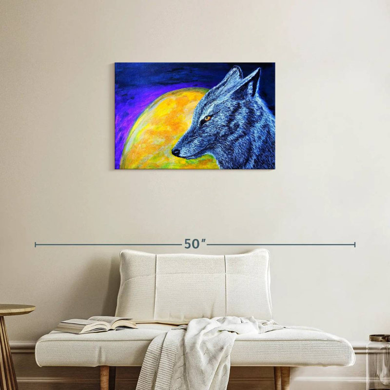 Brampt Blue Coyote, 20" H x 30" W