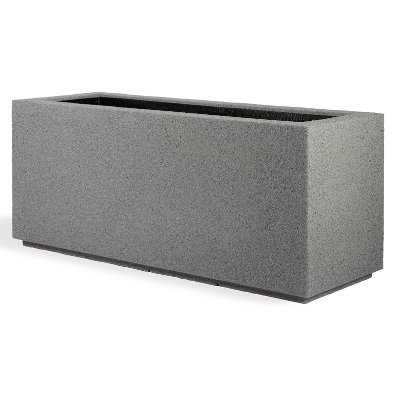 Milan Tall Polymer Box, Gray Granite, 19"H x 46"W x 17"D