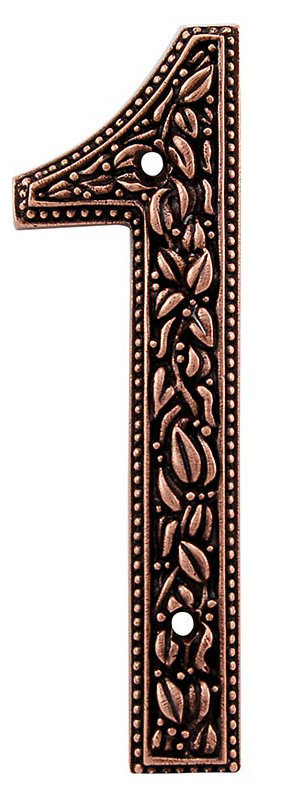 5 po. Numéro de maison San Michele, Cuivre antique, 1
