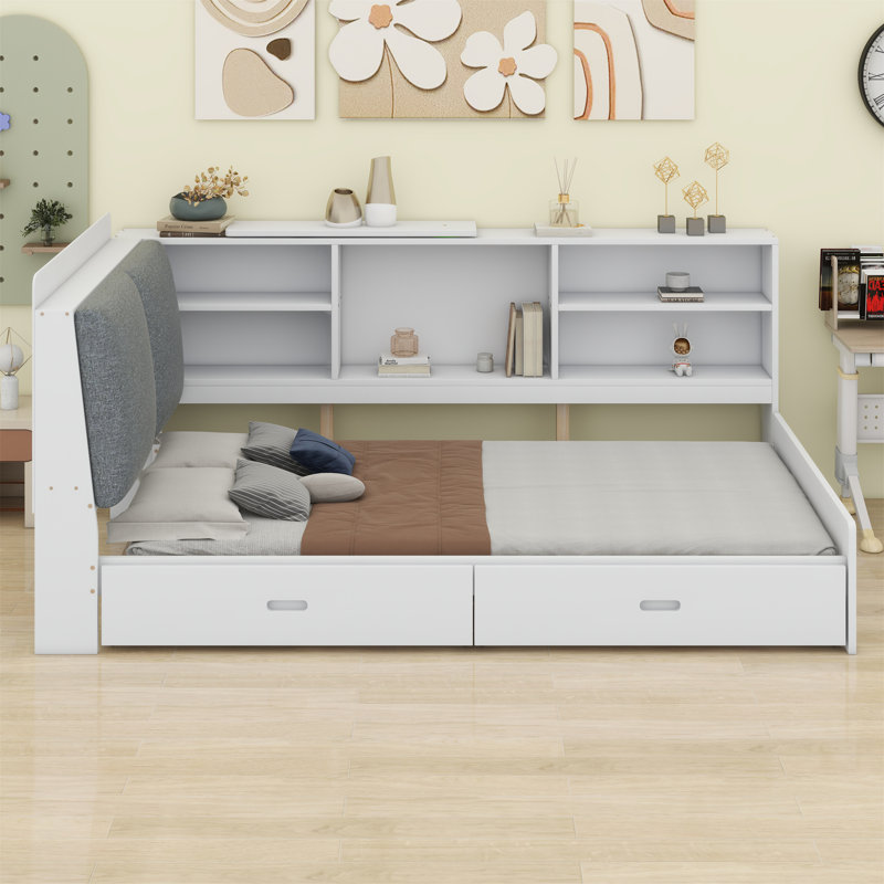 Lit plateforme Xzaviar, Blanc