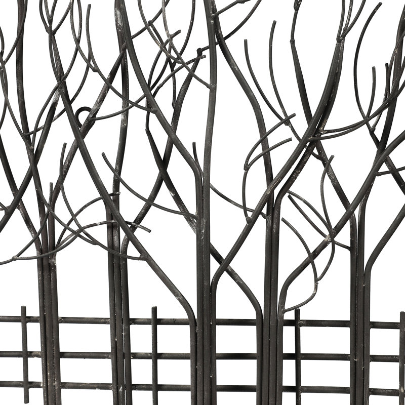 Décoration murale champ métallique de douze arbres