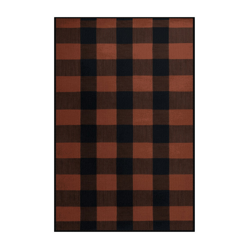 Tapis damier noir lavable à la machine, Rectangle 2' x 3'