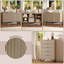 Ensemble de chambre à coucher 2 pièces, commode haute et armoire de rangement Farmhouse