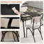 Ensemble de table de salle à manger Marble-Look rectangulaire avec 4 chaises rembourrées Boucle - Ensemble repas pour petits appartements-1633945830-1633945831
