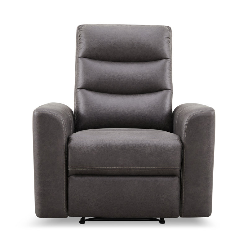 Aldah Upholstered Recliner, Gray 100% Polyester