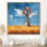 Art mural de moulin à vent, décor de paysage de ferme, moulin à vent rustique dans un champ de blé