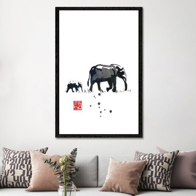 Elephant Family by Péchane - Painting on Canvas