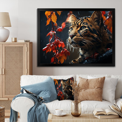 Photo de léopard en automne I - art mural léopard / guépard
