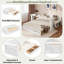 Lit de jour multifonctionnel avec tiroir de rangement, compartiments ouverts et table d'appoint hydraulique-277514830