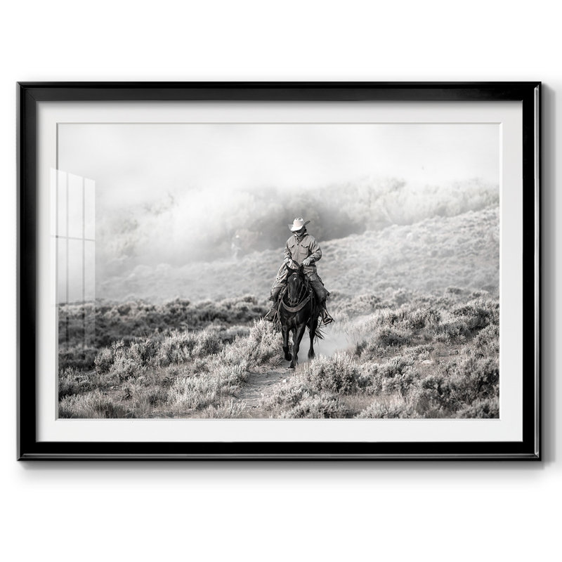 " Cowboy ", 19" H x 27" W x 1.5" D, Black