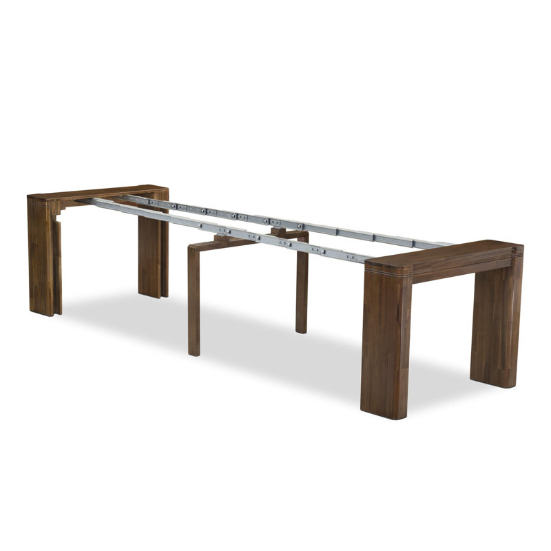 L'ensemble de salle à manger 10 pièces comprend une table de cuisine rectangulaire extensible, 1 table basse, 7 chaises de salle à manger en polyester et 1 banc moderne, noyer antique