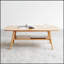Table basse en bois massif avec tablette de rangement, facile à monter, chêne naturel, idéale pour le travail et les études à domicile, 80 x 50 x 44 cm
