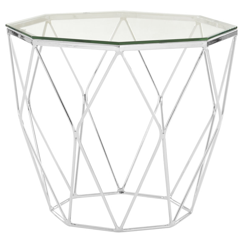 Aguilera Glass Top Frame End Table
