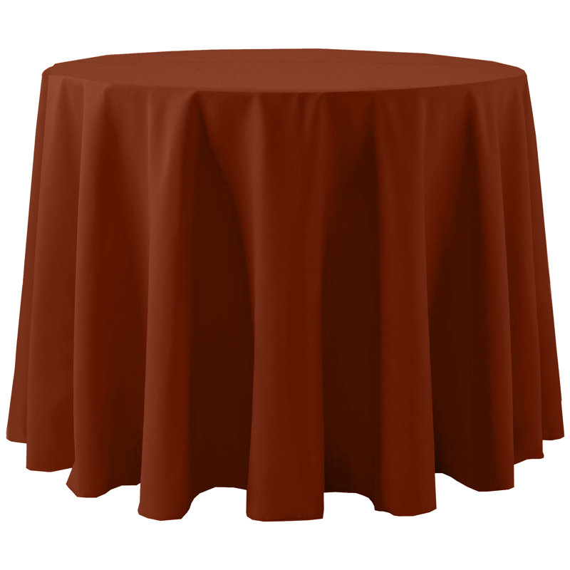 Ultimate Textile -2 Pack- Cotton-Feel 102-Inch Round Fine Dining Tablecloth, Ivory Cream, 102" x 102", Burnt Orange, 10