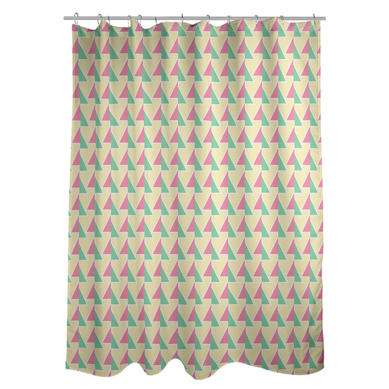 Rideau de douche à flèches décalées, Pink/Yellow/Green