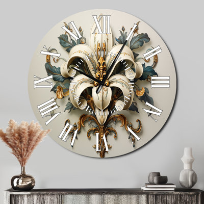 Horloge murale Fleur-De-Lis A Lilly Flower II - Floral
