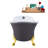 55" Streamline Clawfoot Soaking Acrylic Bathtub With Drain, Clawfeet, and Bamboo Tray-66367042-66367046