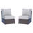 Fully Assembled Rattan Wicker 2-Person Seating Set With Cushions