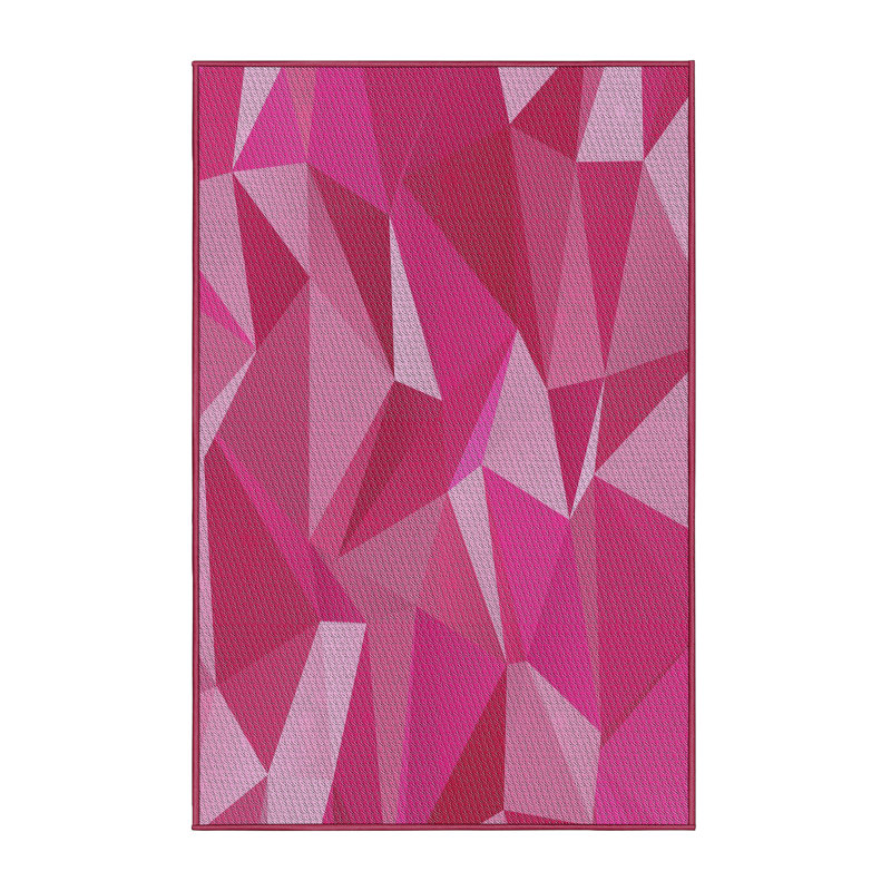 Tapis rose tissé à la machine, Rectangle 5 pi x 8 pi