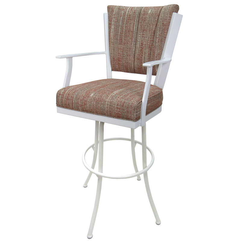  Tabouret pivotant en métal 34 po, Blanc