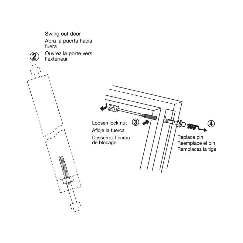 Ensemble de broches pivotantes inférieures pour porte pliante Prime-Line avec capuchon en nylon de 3/8 po de diamètre (paquet simple)