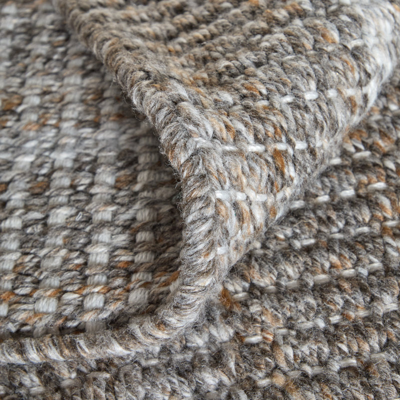 Limerick Hand Woven Recycled P.E.T Solid Color Area Rug in Blue, Rectangle 8' x 10', Brown
