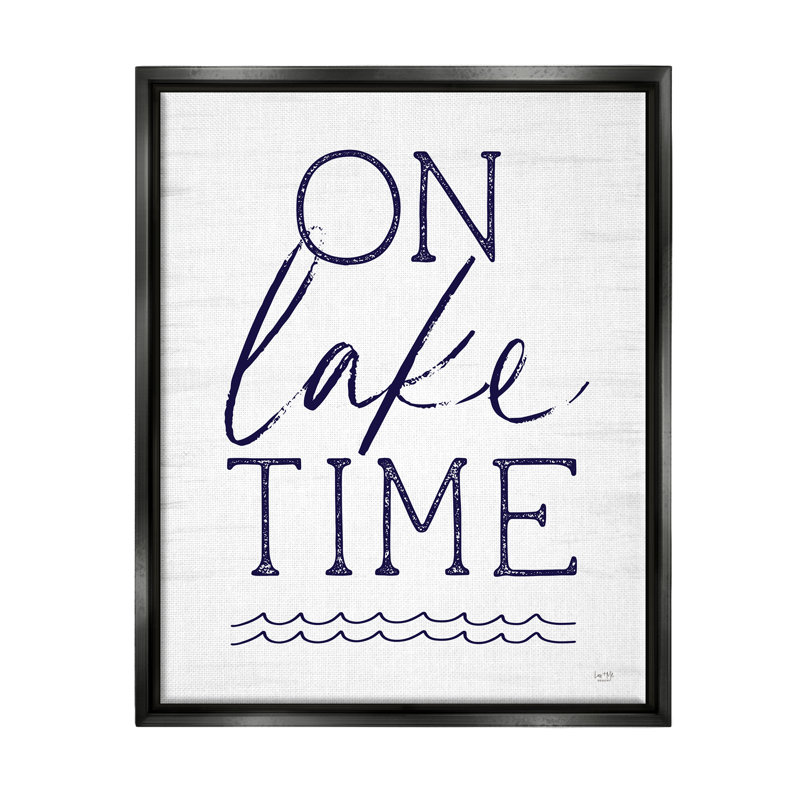 «On Lake Time Water Waves Floater», art mural par Lux + Me Designs, Cadre flottant noir de jais, H 21 po x l 17 po x P 1,7 po