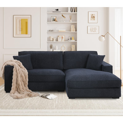 Oversized Solid Wood L-Shaped Sectional Sofa Chaise With Deep Seat by Latitude Run