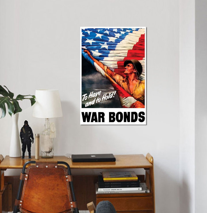 Publicité rétro sur toile, H 18 po x l 12 po x P 1,5 po, Toile tendue, Pas de tapis