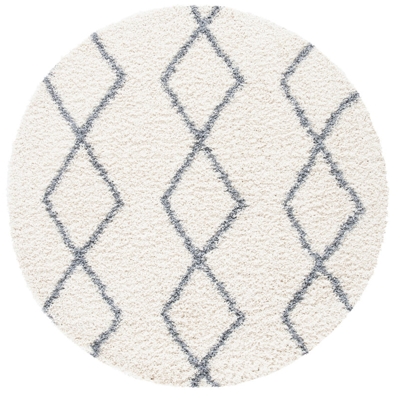 Millwright Shag 600 Performance Geometric Rug, Round 6'7"