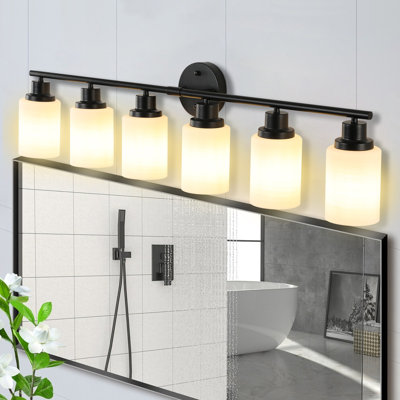 Luminaire de miroir de salle de bain 39 po 39 po - Verre blanc givré, DEL à intensité variable pour salle de bain, salle d'eau 39