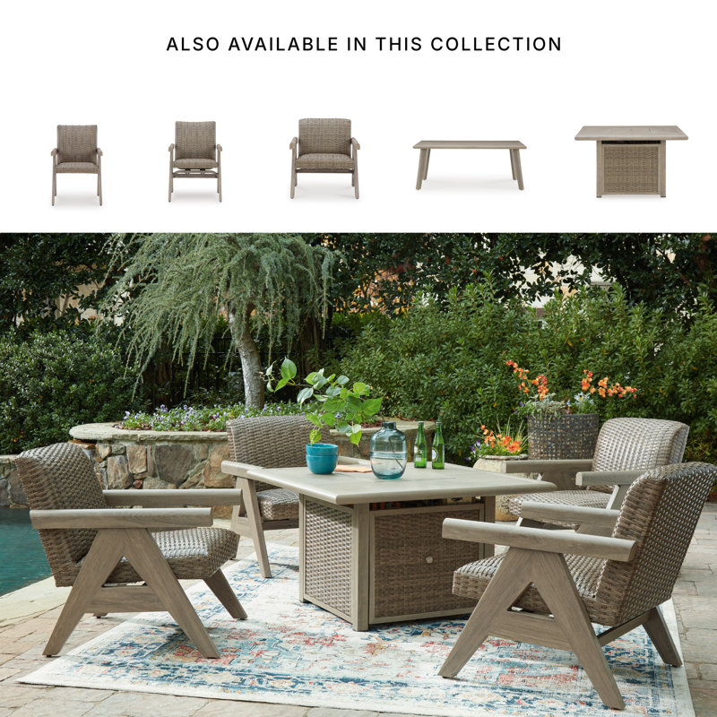 Debbee Outdoor Square Fire Pit Table