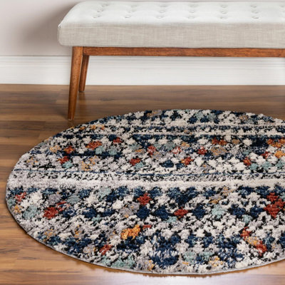 Tapis bleu marine / beige Allenvale