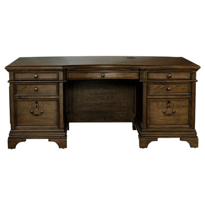 Arnoldus 72-inch 7-drawer Executive Desk Burnished Oak
