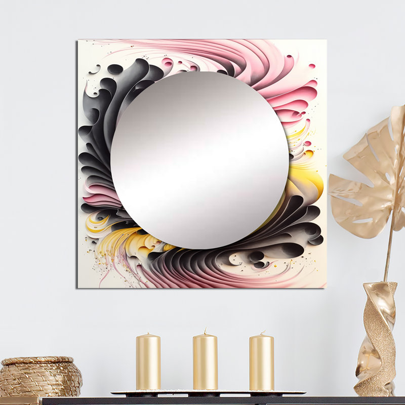 Deert - Miroir carré moderne pour décoration murale, 23 po x 23 po