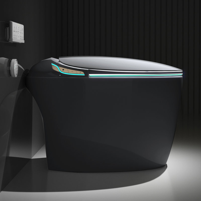 Toilette moderne et intelligente, mouvement automatique du couvercle, capteur de pied, couleur grise, plusieurs modes de lavage du siège, réglage de la température